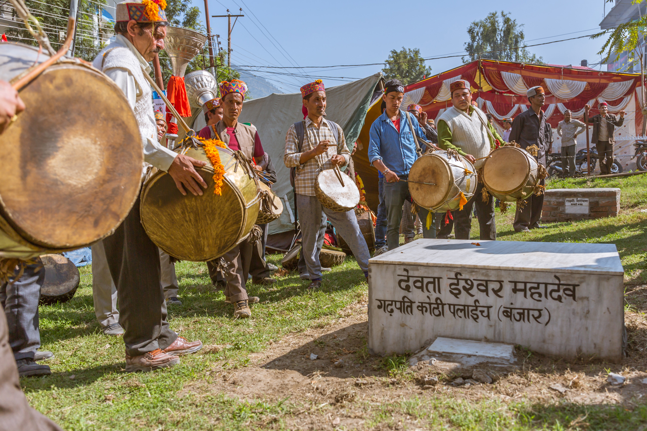 A God being placed at a designated place in Kullu Dussehra - Gods' Own Get-Together