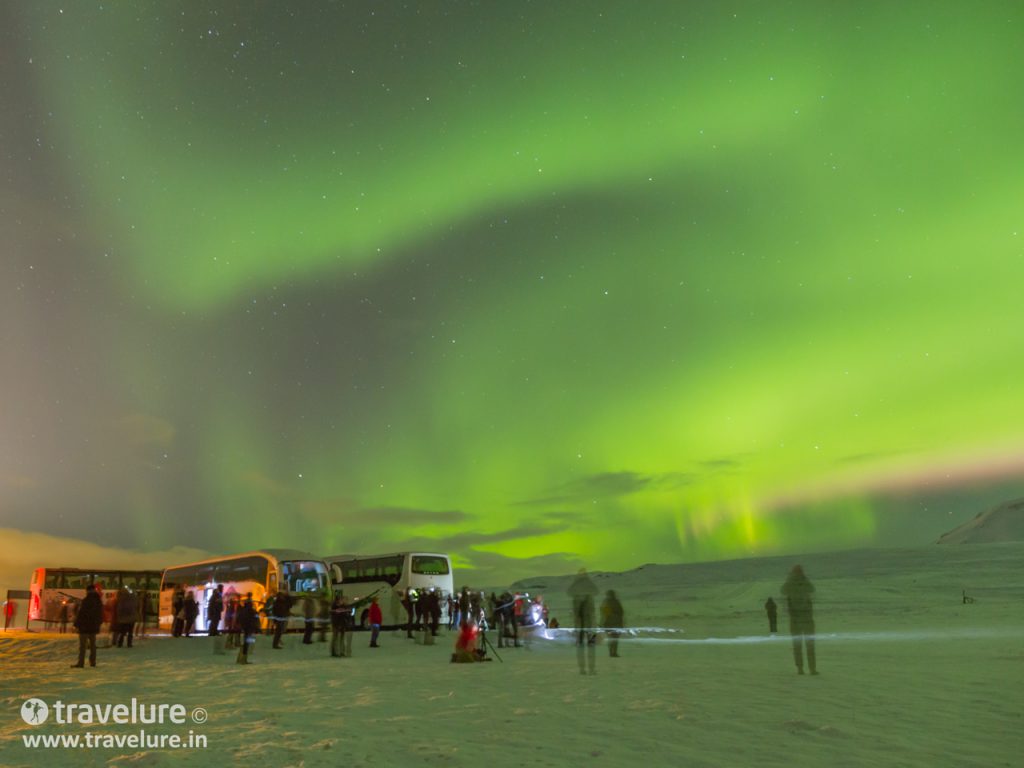 Visitors enjoying Northern Lights - Instagram Roundup - Iconic Iceland. Northern Lights near Reykjavik. Iceland blew my mind with the diverse facets of nature it offers. I hope you enjoy Instagram Roundup – Iconic Iceland as much as my other Instagram roundups. - Travelure © #Iceland #Glacier #Langjökull #Reykjavik #NorthernLights #Aurora