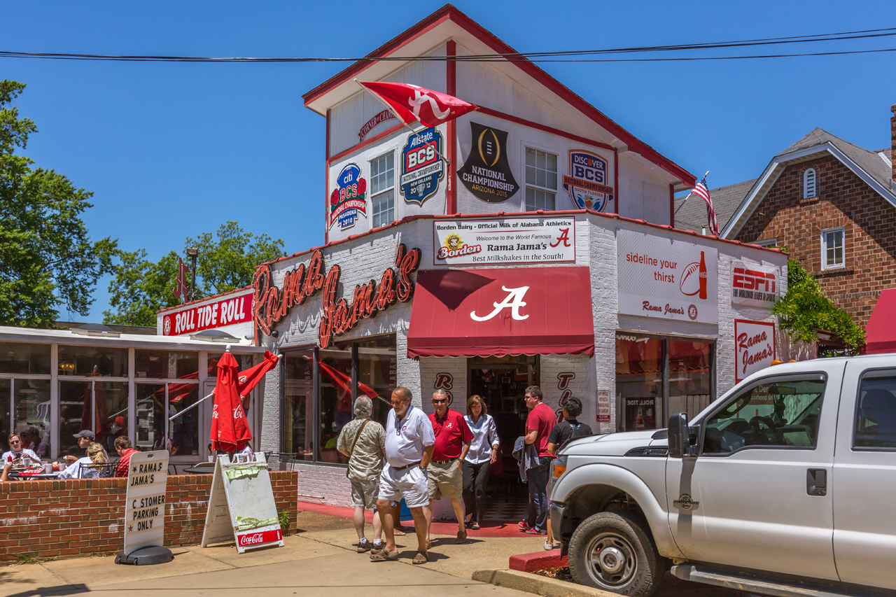 Rama Jama's serves the Champions' Burger with 17 bacon strips - Tuscaloosa - Roll Tide!