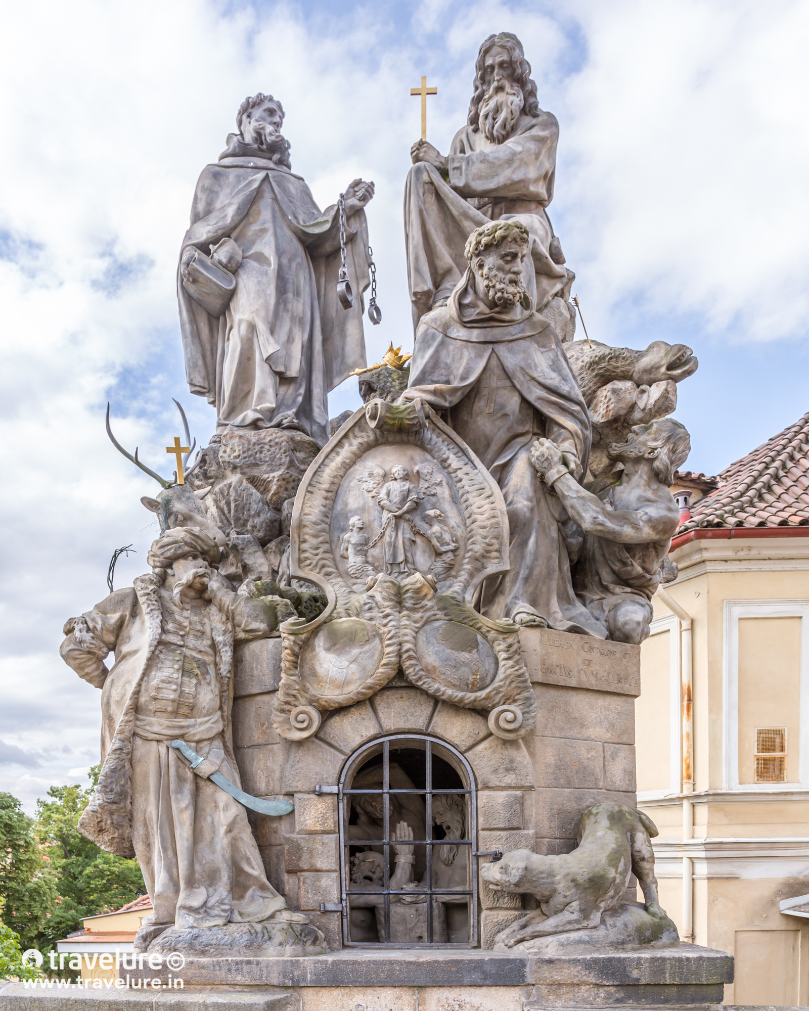 The Statues of Saints John of Matha, Felix of Valois, and Ivan. Czech out 35 stunning images from one of the most scenic destinations in Eastern Europe - Prague. Special mention: Charles bridge & its 30 statues! #Prague #Czechia #CzechRepublic #Instagram Instagram Roundup Prague Czech Republic