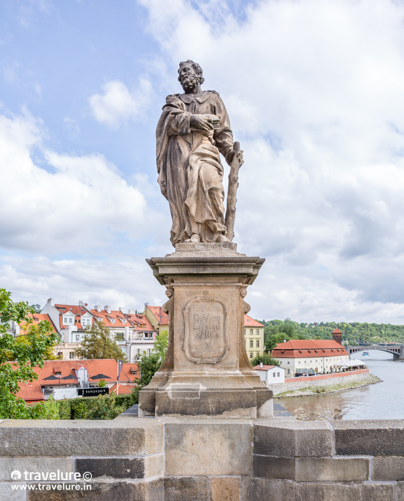 The Statue of St. Jude Thaddeus. Czech out 35 stunning images from one of the most scenic destinations in Eastern Europe - Prague. Special mention: Charles bridge & its 30 statues! #Prague #Czechia #CzechRepublic #Instagram Instagram Roundup Prague Czech Republic