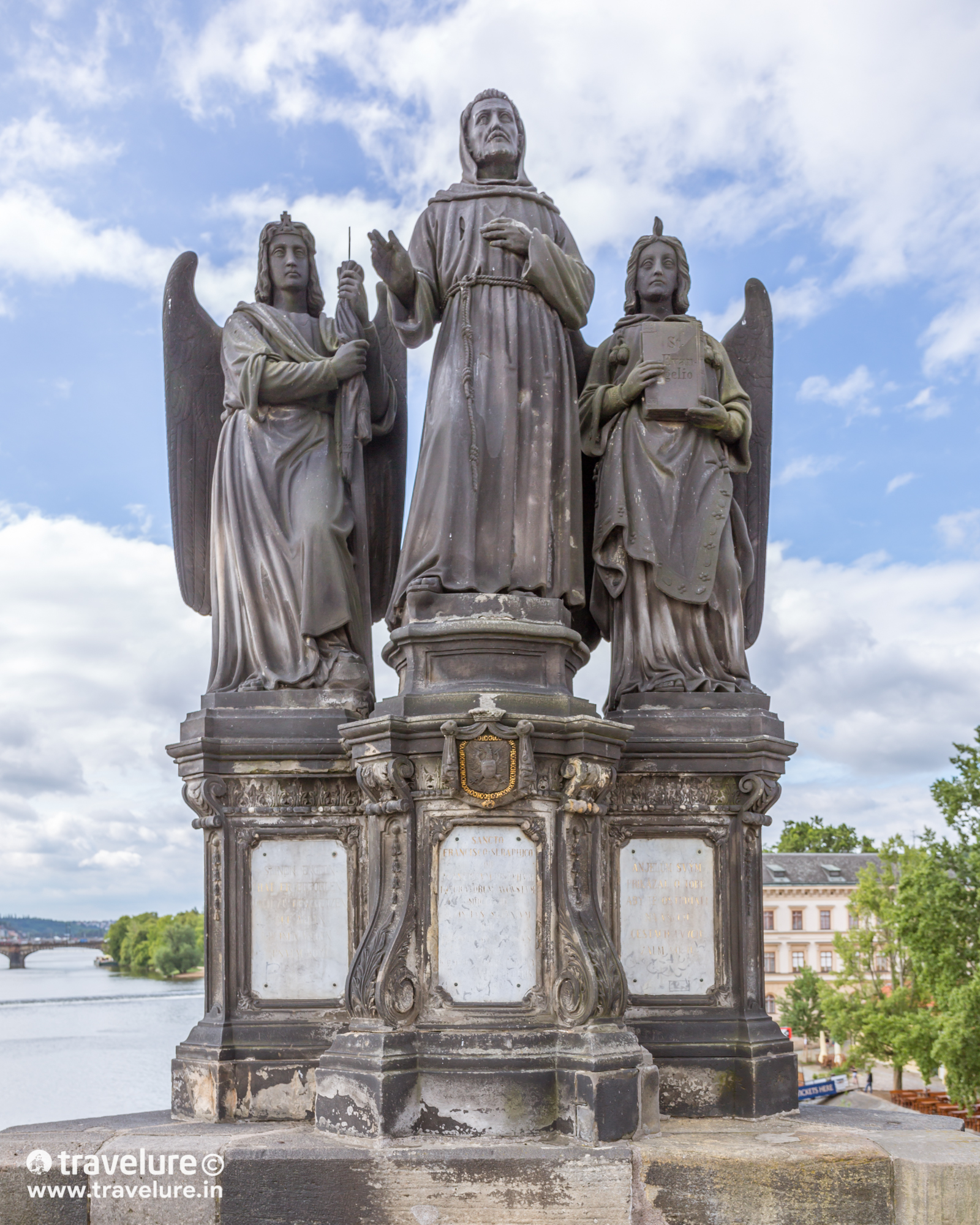 The Statue of Francis of Assisi. Czech out 35 stunning images from one of the most scenic destinations in Eastern Europe - Prague. Special mention: Charles bridge & its 30 statues! #Prague #Czechia #CzechRepublic #Instagram Instagram Roundup Prague Czech Republic