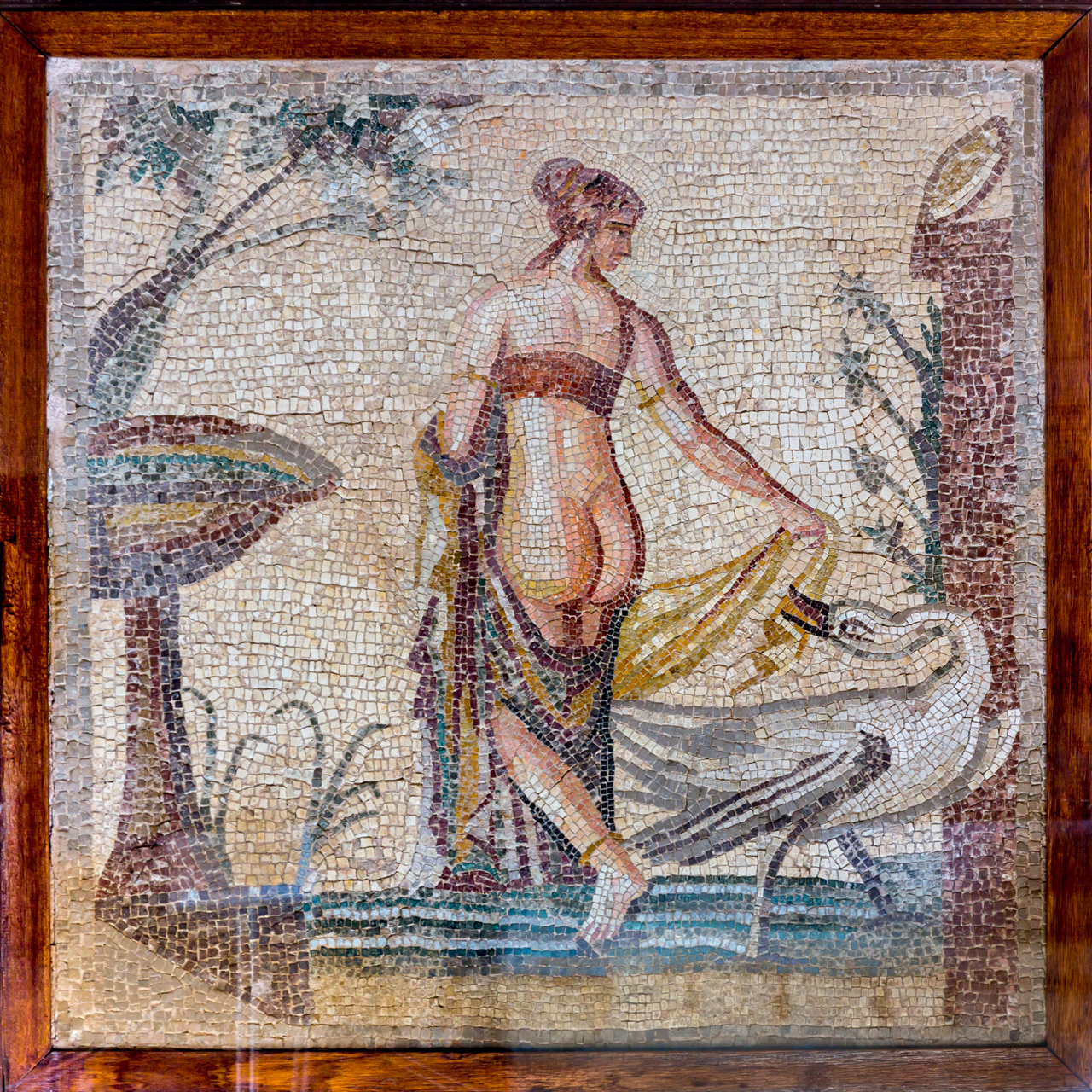 Aphrodite Mosaic, now in Museum on site at Palaipafos (Temple of Aphrodite), a UNESCO site - Seeing more heritage gems from Cyprus, it increasingly became clear that over the centuries, Cypriots have demonstrated amazing talent. They not only showcased talent in their three-millennia old mosaics but also via the painted churches from the medieval Byzantine era - Cyprus - Beyond the Mediterranean Hues. #WorldHeritageSite #UNESCOWorldHeritageList #CyprusUNESCOSites #Mosaics #ByzantineChurches