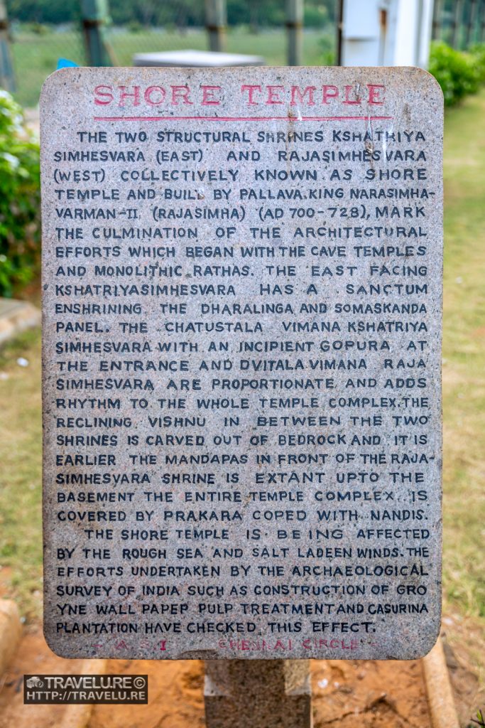 Inscription about Shore Temple Mahabalipuram Tamilnadu