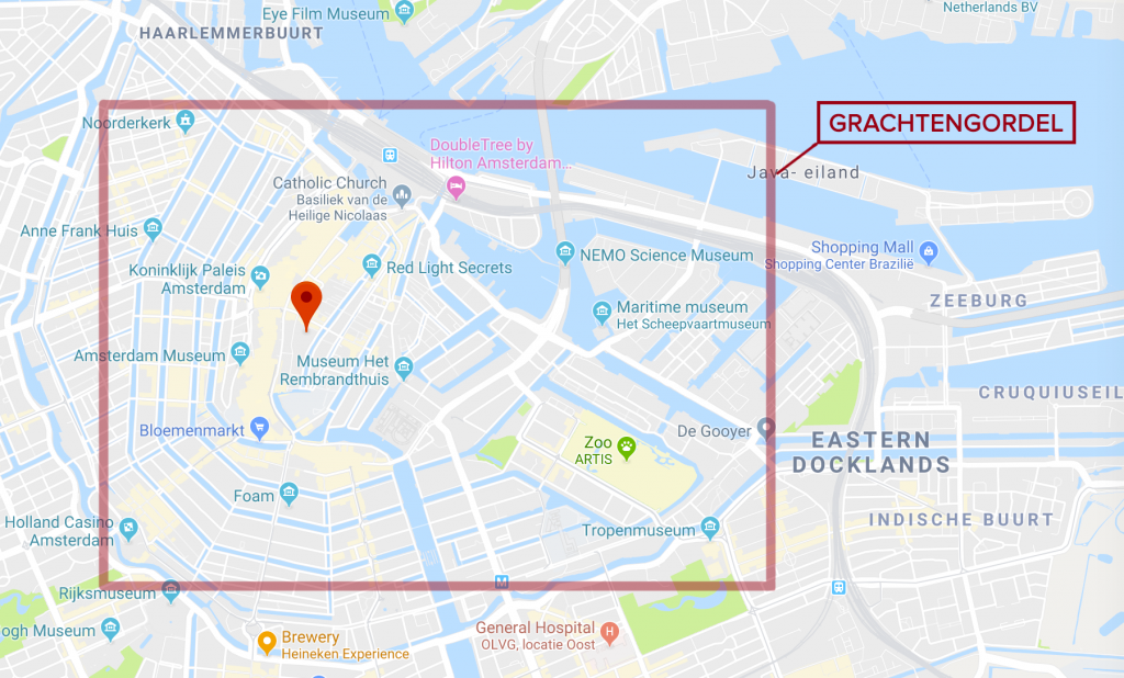 Map of Grachtengordel - the Canals of Amsterdam Netherlands - Travelure ©