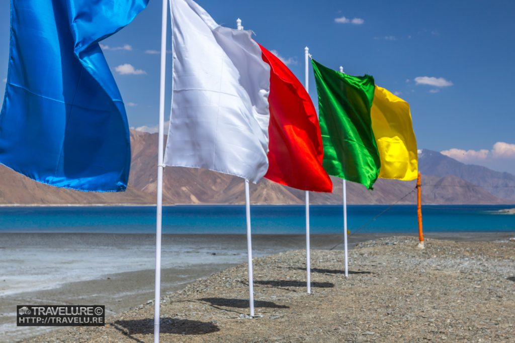 The colourful flags offered a lovely contrast to the blue hues of the lake