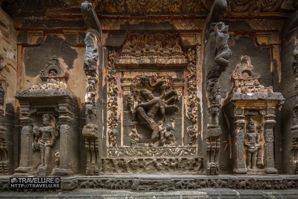 Bass relief stone carving - Ellora Caves Maharashtra India - Travelure ©