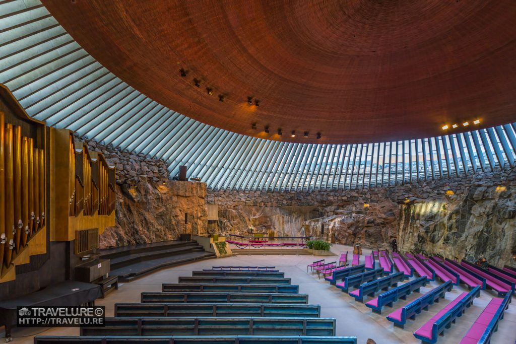 Interiors of the Rock Church Helsinki