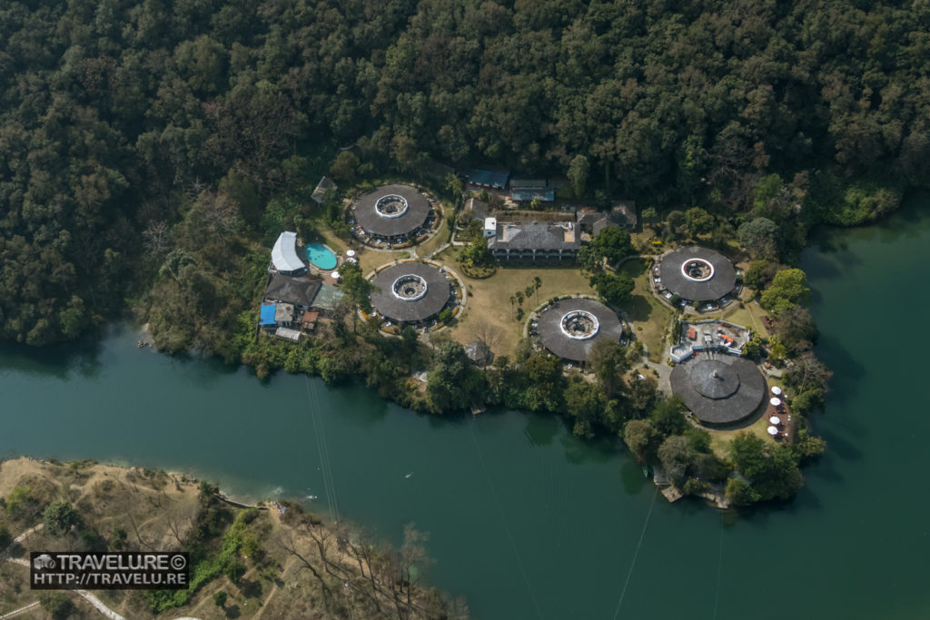 Aerial view of Fishtail Resort, Pokhara shot from an ultralight plane. Pokhara - The Jewel of Nepal - Travelure ©