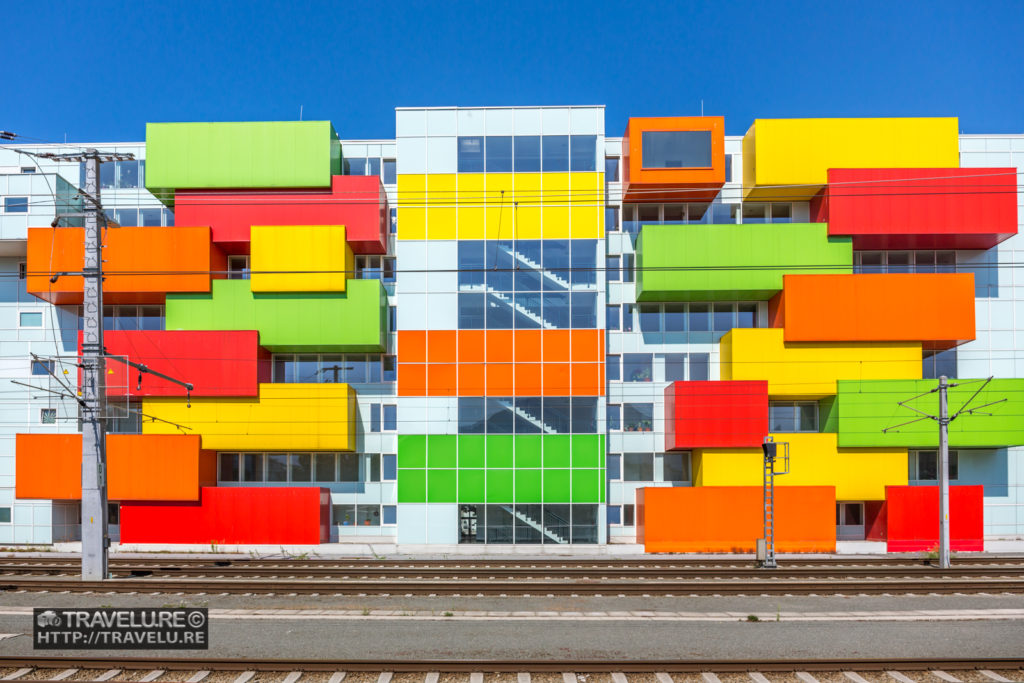 A colourful building near Salzburg station