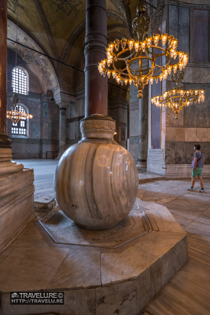 One of the two huge marble lustration (ritual purification) urns. These are carved from single blocks of marble. - Travelure ©