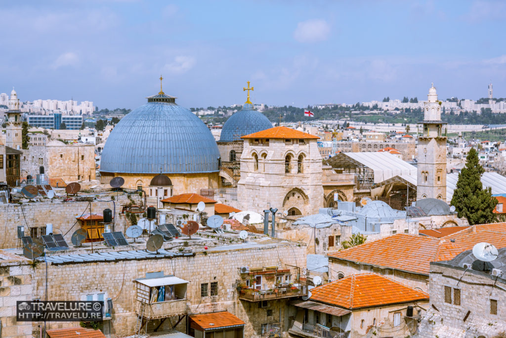 A view of old city of Jerusalem from the city wall. Gray dome to the left is Holy Sepulchre - Travelure ©