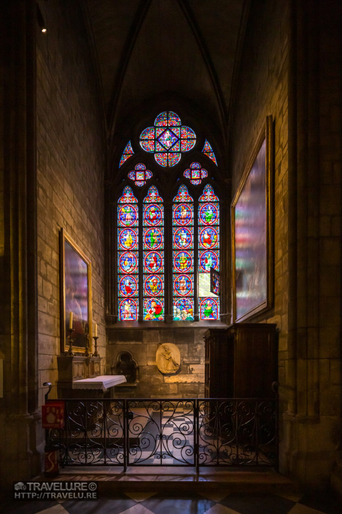 Back-lit Stained Glass Window, Notre Dame Cathedral, Paris - Travelure ©