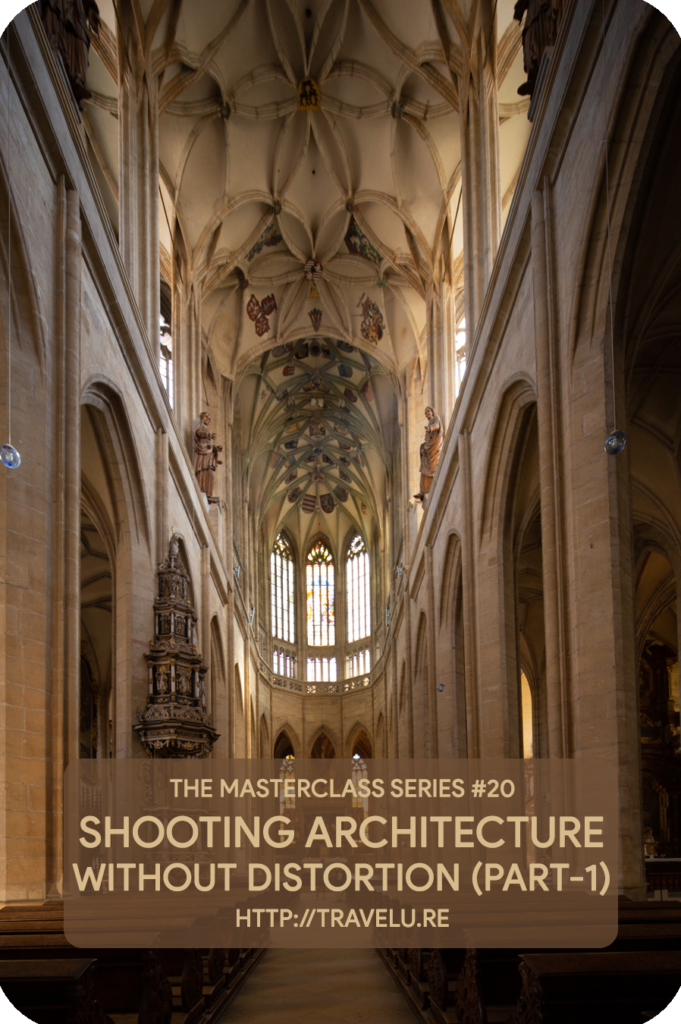 The only way to shoot any structure distortion-free is to keep the camera parallel to the ground. For that, you need a vantage that brings you up midway to the height of the building. But the ground realities do not always allow us to keep the camera parallel. - Shooting Architecture without Distortion Part-1 - Travelure ©