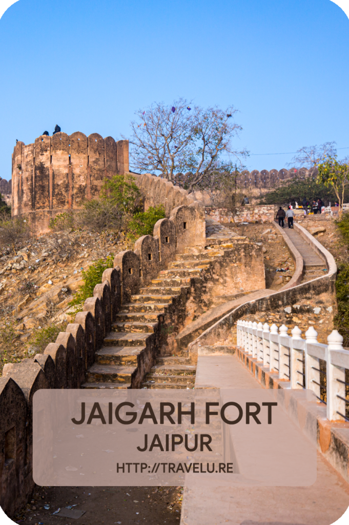 The bulwark skirts the hilltop and has slots for cannons to fire. Little wonder as it earned the reputation of being the foremost cannon foundry near the Mughal Sultanate capital, Delhi. In fact, Jaivana, the largest cannon on wheels of its times, is still displayed here. - Jaigarh Fort, Jaipur - Travelure ©