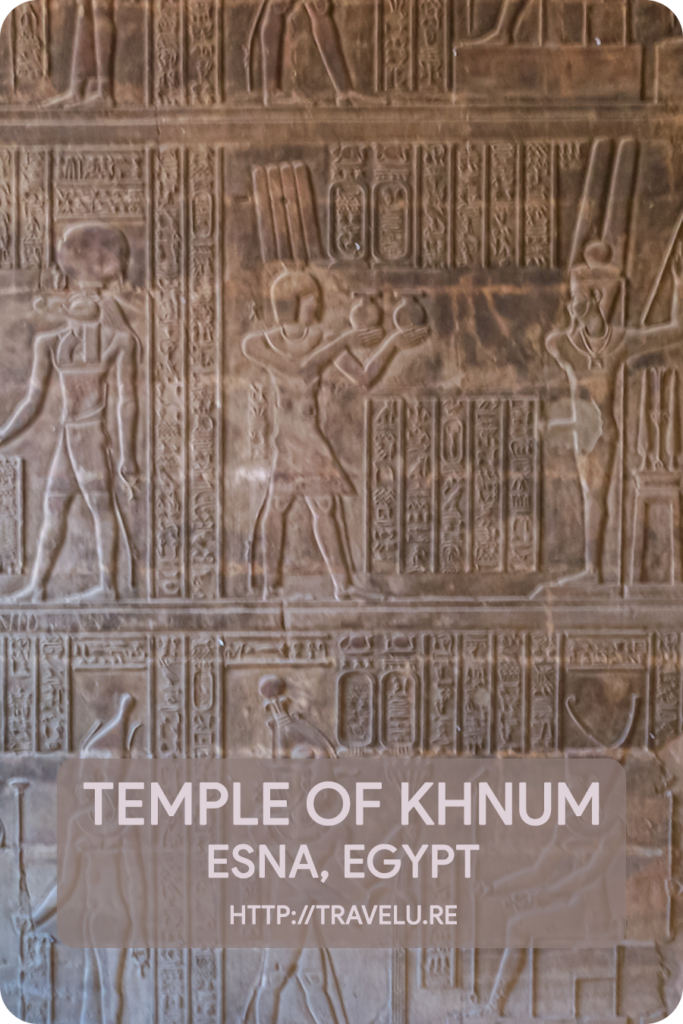 This temple is dedicated to Khnum, the ram-headed creator, who shaped humans on his potter’s wheel. Ancient Egyptian mythology considers Khnum androgynous, its male manifestation being Khnum, and the female, Neith. - Temple of Khnum, Esna, Egypt - The Ram-headed God - Travelure ©