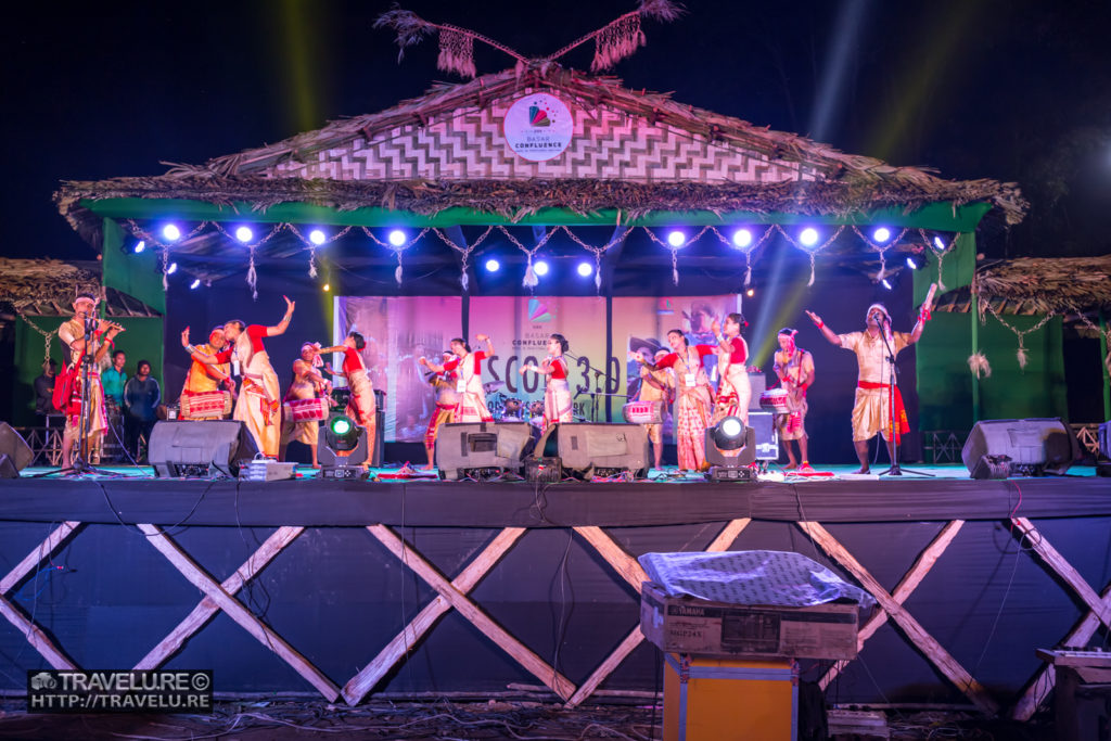 The Galo traditional dance performance on a bamboo stage put up by the tribesmen - Travelure ©