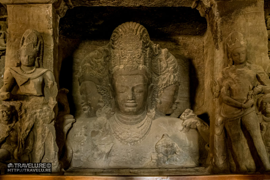 This bas relief of Sadashiva Trimurti (Trinity) is 6.1 metres tall - Travelure ©