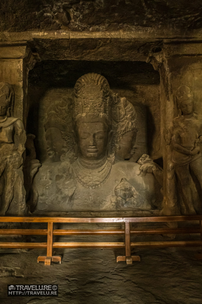 Sadashiva Trimurti (Trinity) - the most famous bas relief in Elephanta Caves - Travelure ©