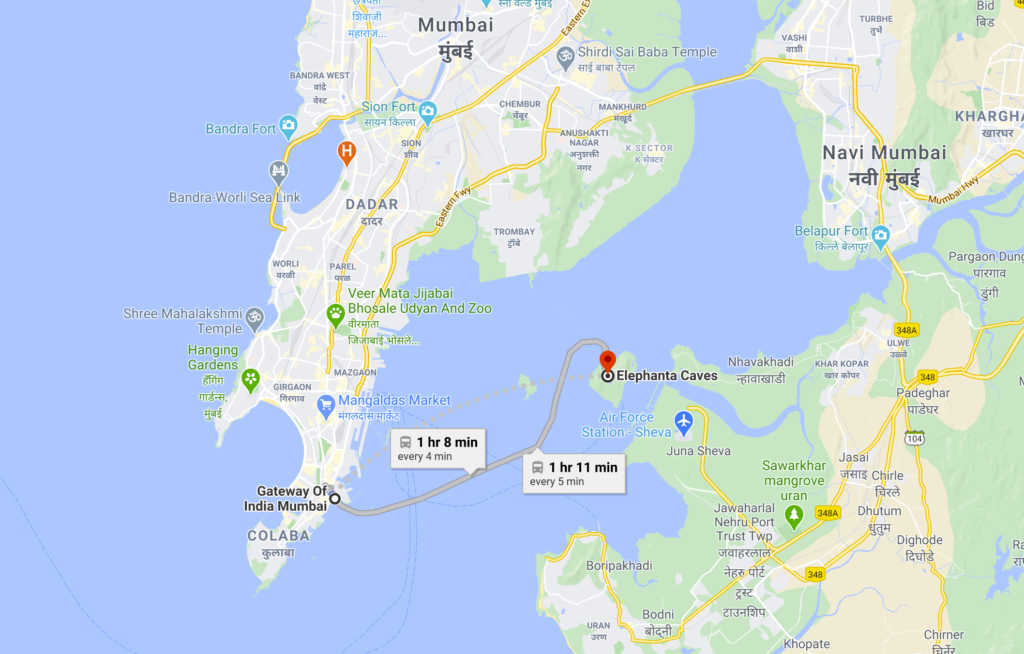 Location Map of Elephanta Island - Travelure ©