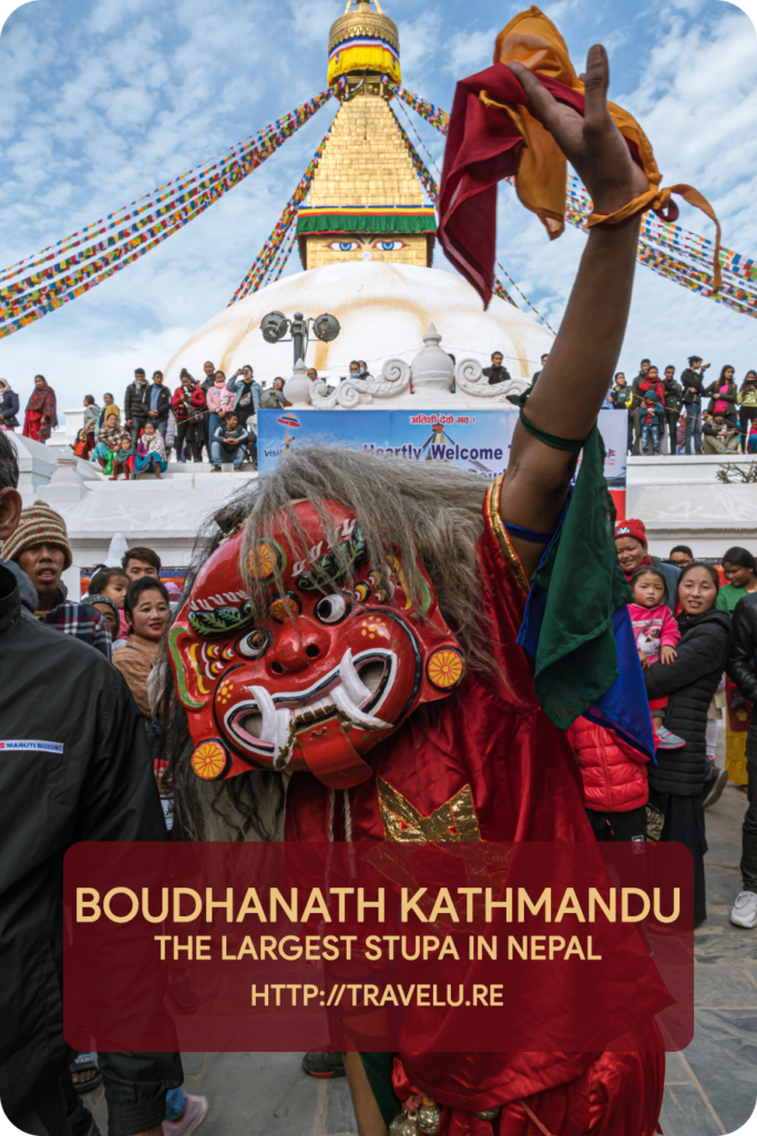 The all-seeing eyes painted on the four sides on the base of the spire symbolise awareness, and their gaze follows you as you go around its perimeter soaking in the bustle and belief. - Boudhanath Kathmandu - The Largest Stupa in Nepal - Travelure ©